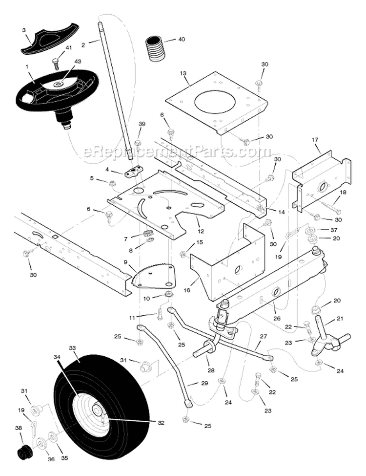 Page G Diagram and Parts List for 405000X8F  Murray Lawn Tractor