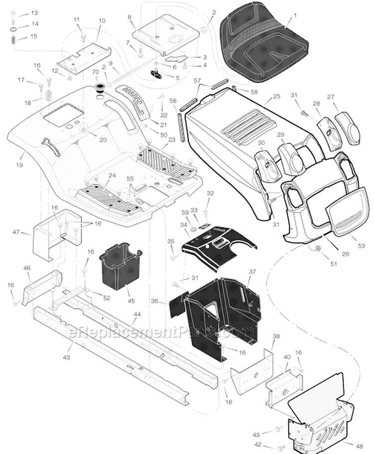 Page A Diagram and Parts List for 405004X50B  Murray Lawn Tractor
