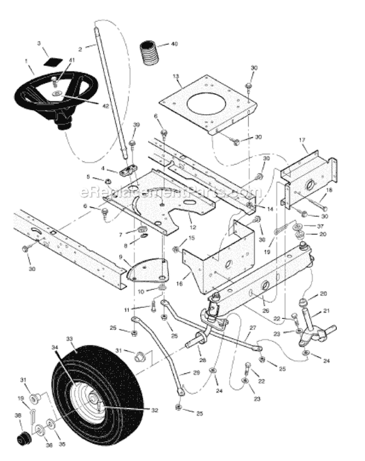 Page G Diagram and Parts List for 405004X52A  Murray Lawn Tractor