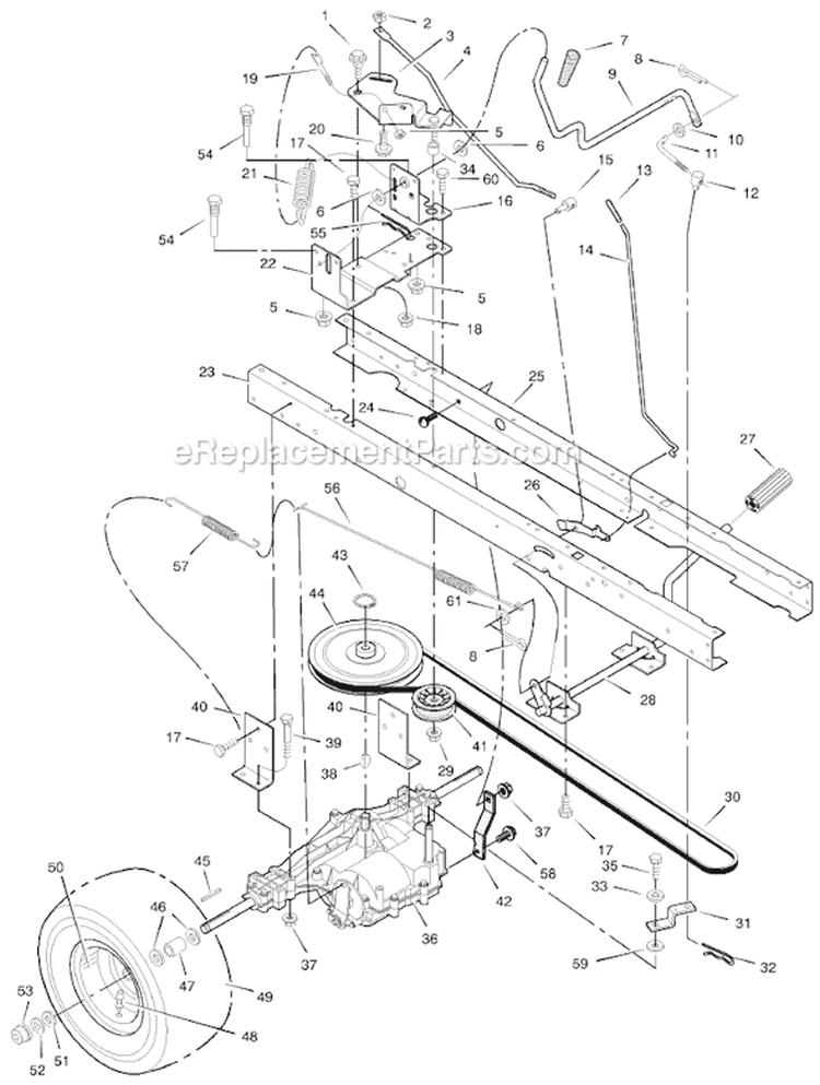 Page D Diagram and Parts List for 405007X18A  Murray Lawn Tractor