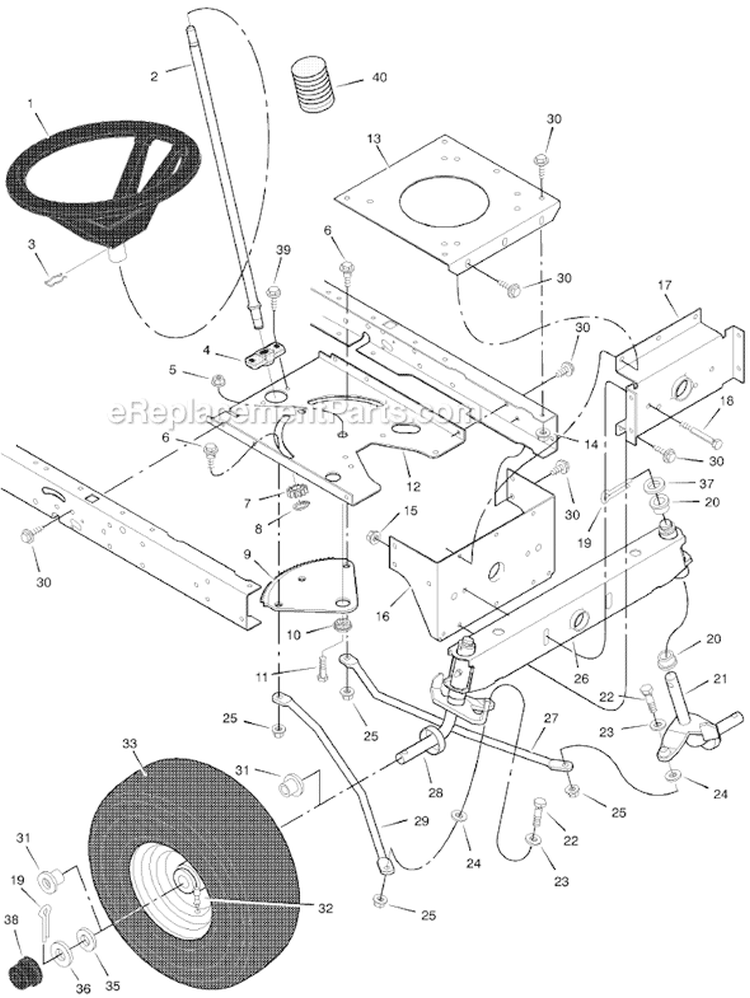 Page G Diagram and Parts List for 405007X18A  Murray Lawn Tractor