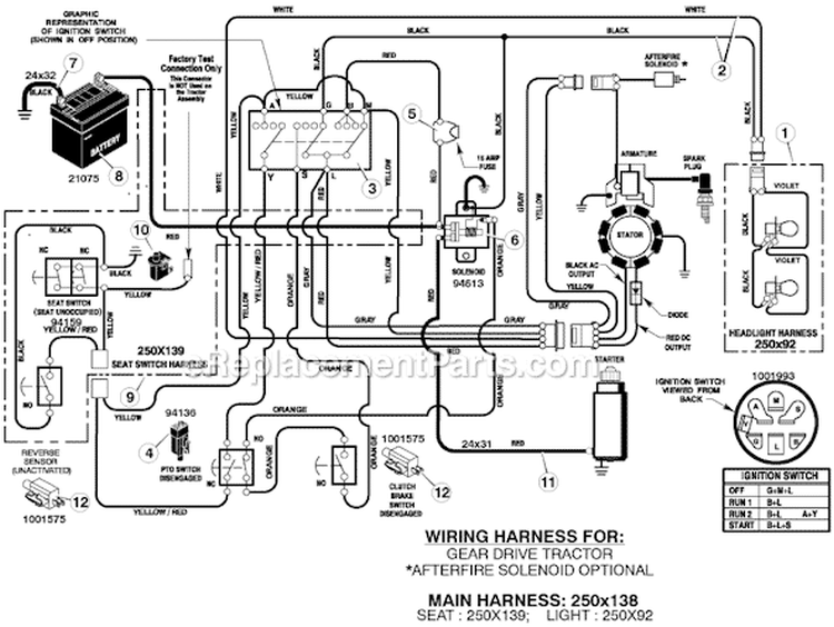 Page B Diagram and Parts List for 405011X92A  Murray Lawn Tractor