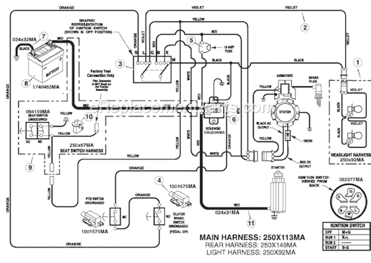 Page C Diagram and Parts List for 405013X50C  Murray Lawn Tractor