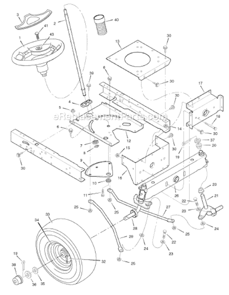 Page H Diagram and Parts List for 405013X50C  Murray Lawn Tractor