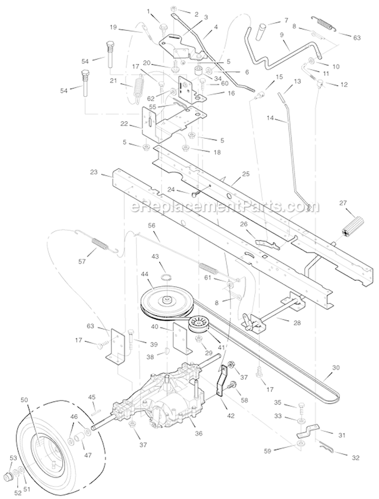 Page E Diagram and Parts List for 405017X190A 552545 Murray Lawn Tractor