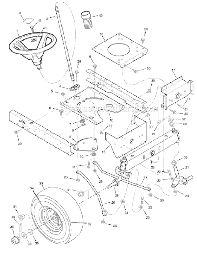 Page H Diagram and Parts List for 405020X51A  Murray Lawn Tractor