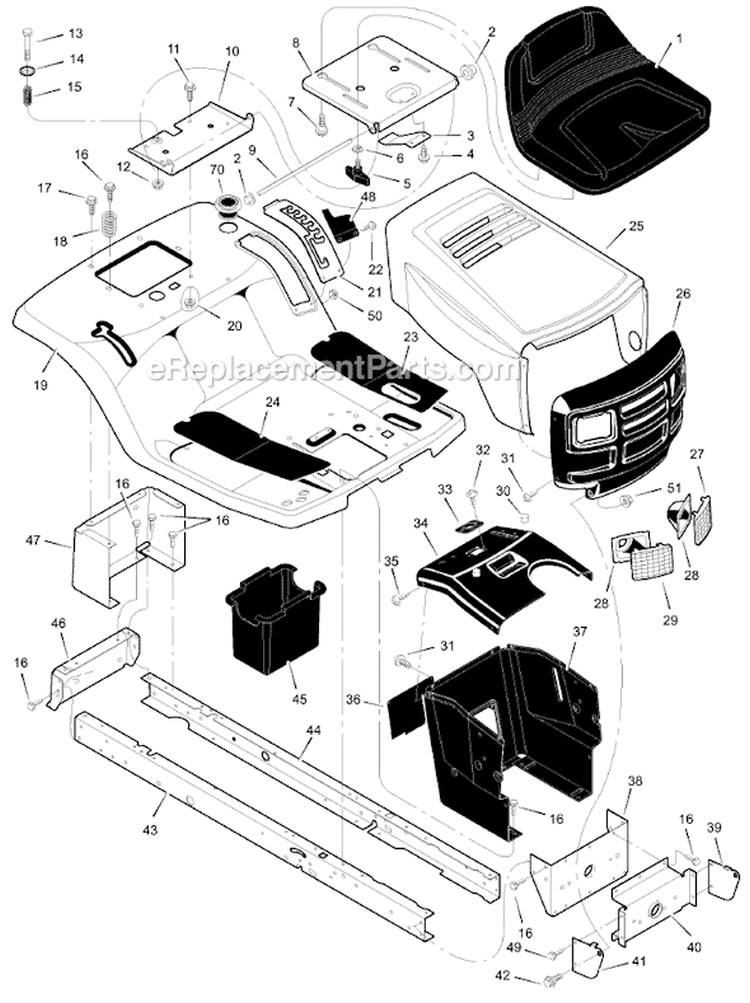 Page A Diagram and Parts List for 40508X92H  Murray Lawn Tractor