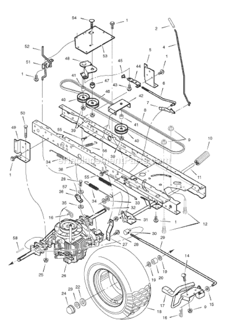 Page C Diagram and Parts List for 405606X190A 552546 Murray Lawn Tractor