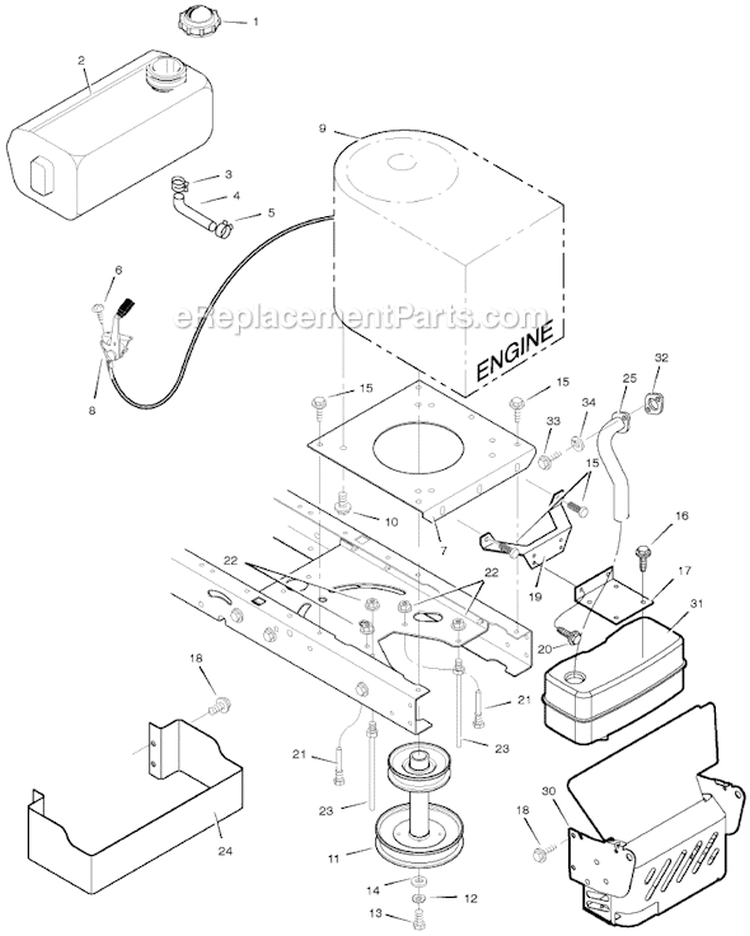 Page D Diagram and Parts List for 405606X50A  Murray Lawn Tractor