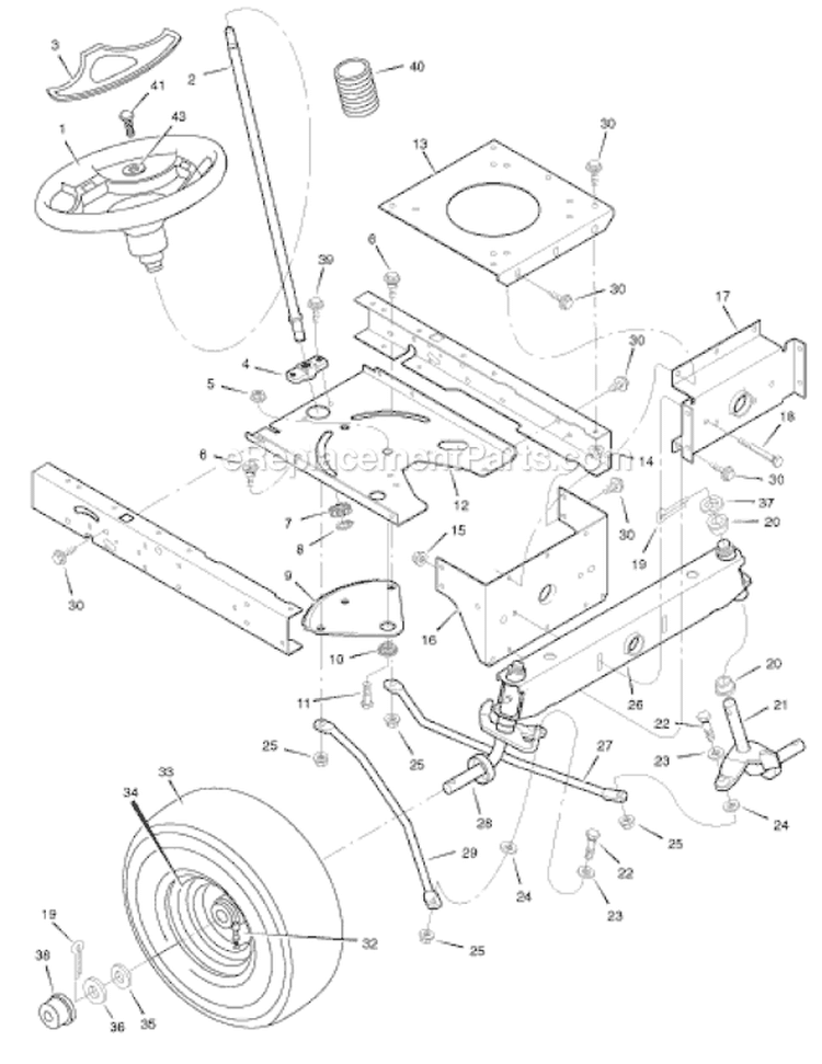 Page H Diagram and Parts List for 405606X50C  Murray Lawn Tractor