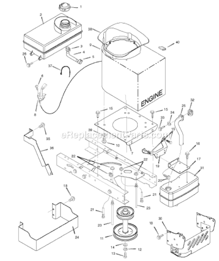 Page E Diagram and Parts List for 405612X108  Murray Lawn Tractor