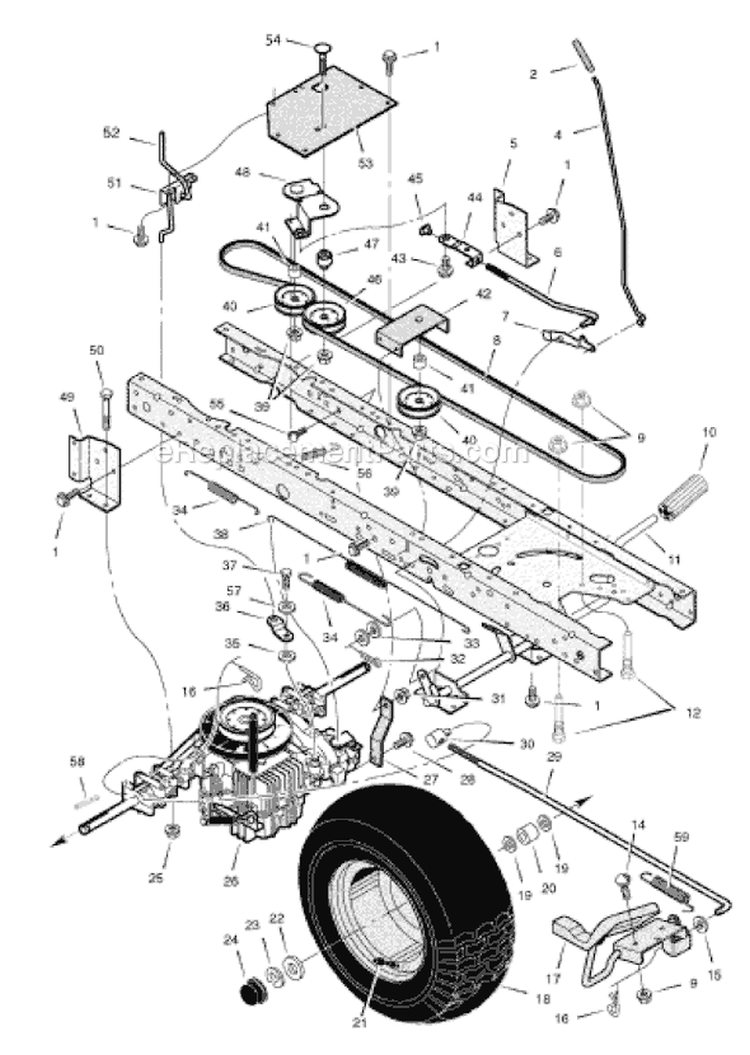 Page B Diagram and Parts List for 405625X51A-SW  Murray Lawn Tractor