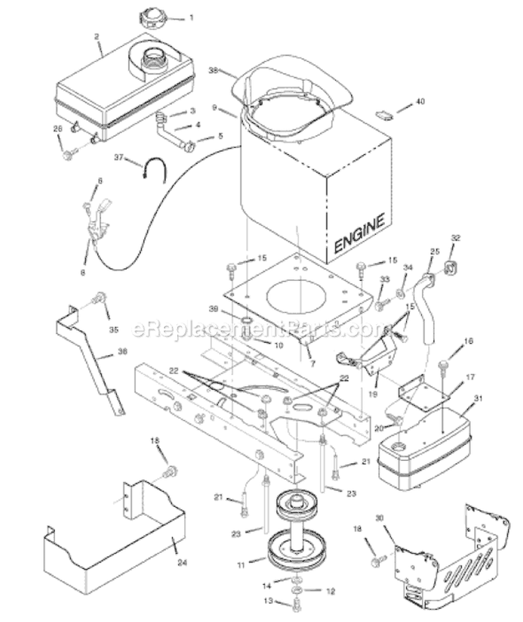 Page E Diagram and Parts List for 405627X51A  Murray Lawn Tractor