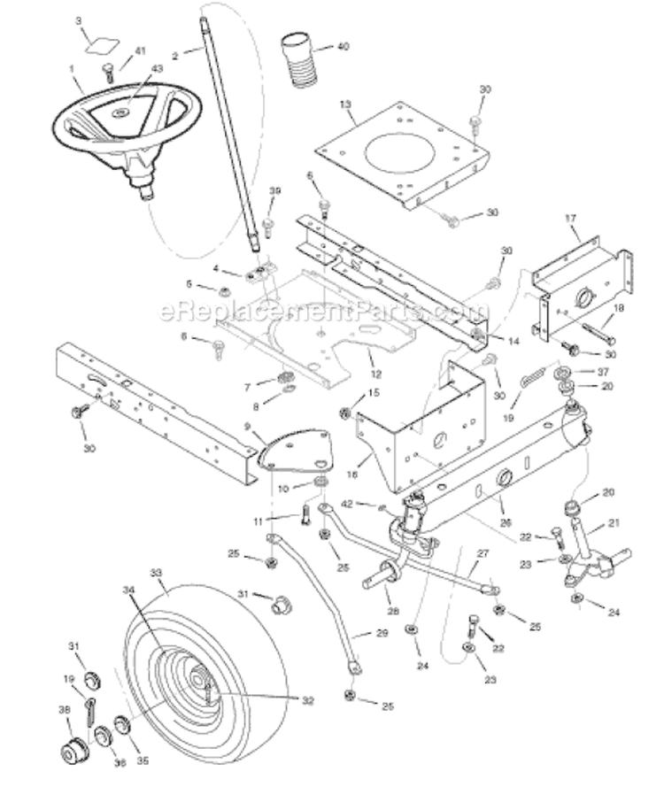 Page H Diagram and Parts List for 405627X51A  Murray Lawn Tractor