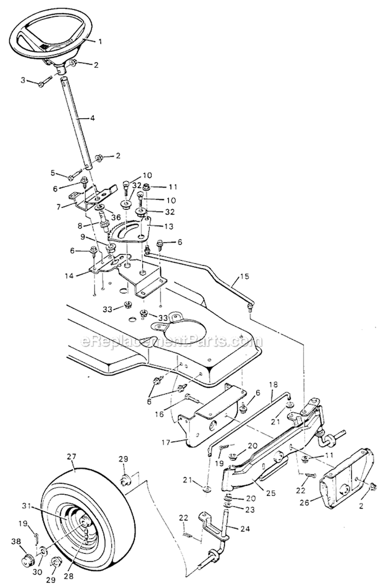 Page B Diagram and Parts List for 40627X92C  Murray Lawn Tractor