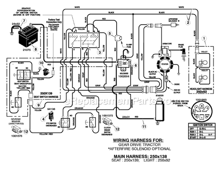 Page B Diagram and Parts List for 425001X99A  Murray Lawn Tractor