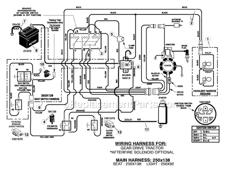 Page B Diagram and Parts List for 425012X31A  Murray Lawn Tractor