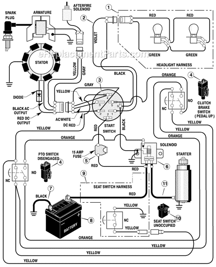 Page B Diagram and Parts List for 425013X92A  Murray Lawn Tractor