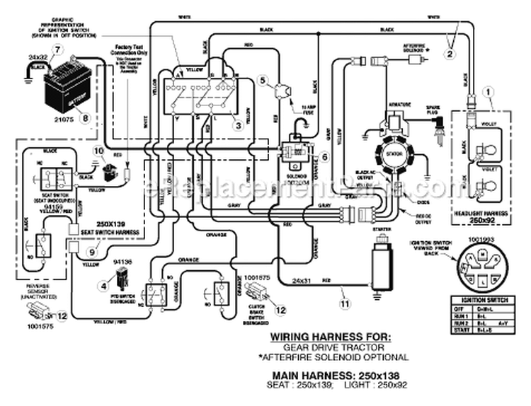 Page B Diagram and Parts List for 425014X92C  Murray Lawn Tractor