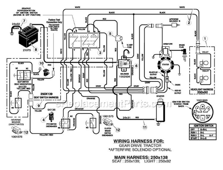 Page B Diagram and Parts List for 425016X48A  Murray Lawn Tractor