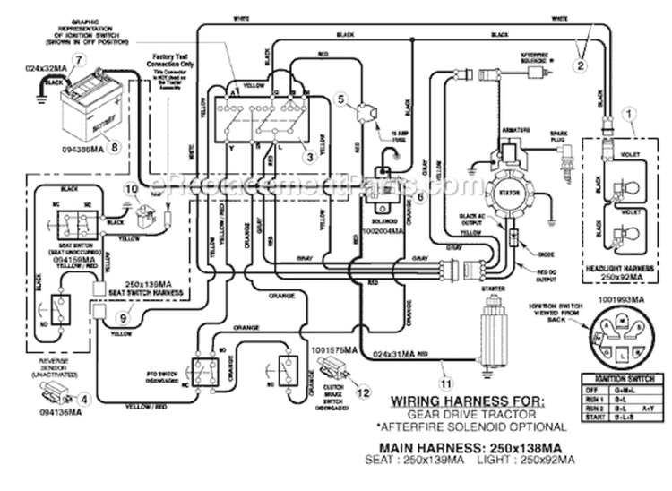 Page C Diagram and Parts List for 425017X190A 552548 Murray Lawn Tractor