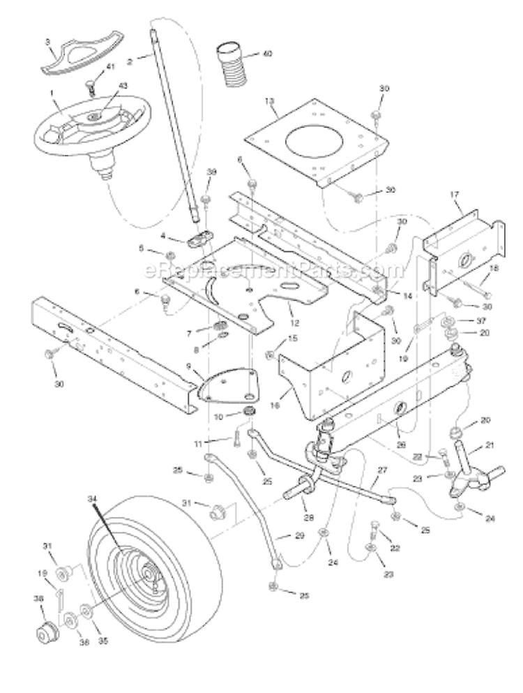Page H Diagram and Parts List for 425017X190A 552548 Murray Lawn Tractor