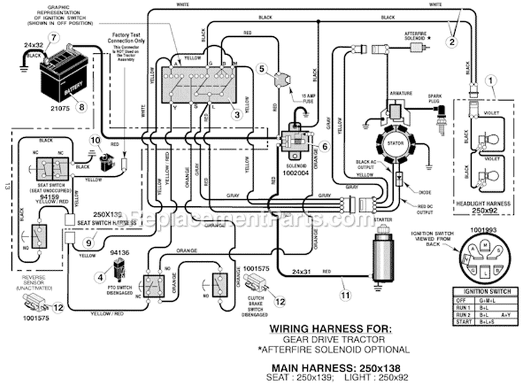 Page B Diagram and Parts List for 425017X24A  Murray Lawn Tractor