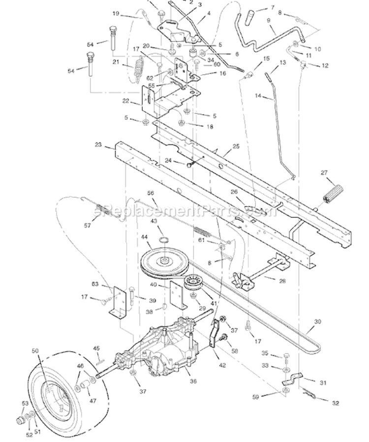 Page E Diagram and Parts List for 425018X00A  Murray Lawn Tractor