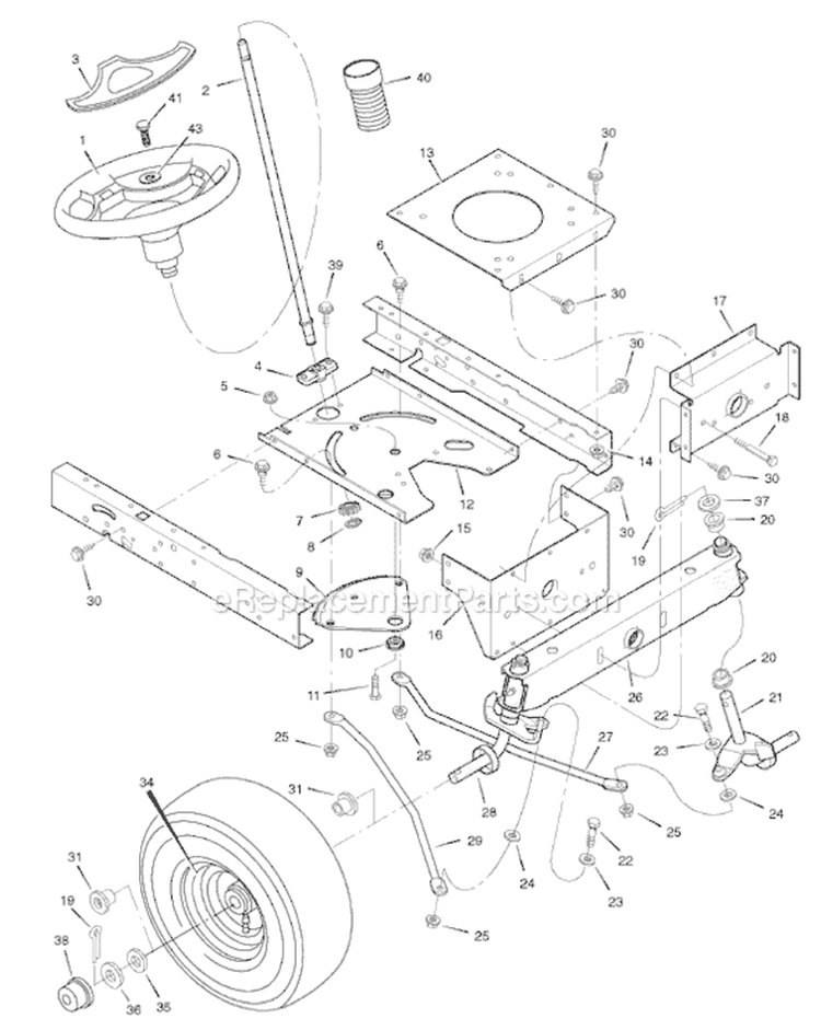 Page H Diagram and Parts List for 425018X00A  Murray Lawn Tractor