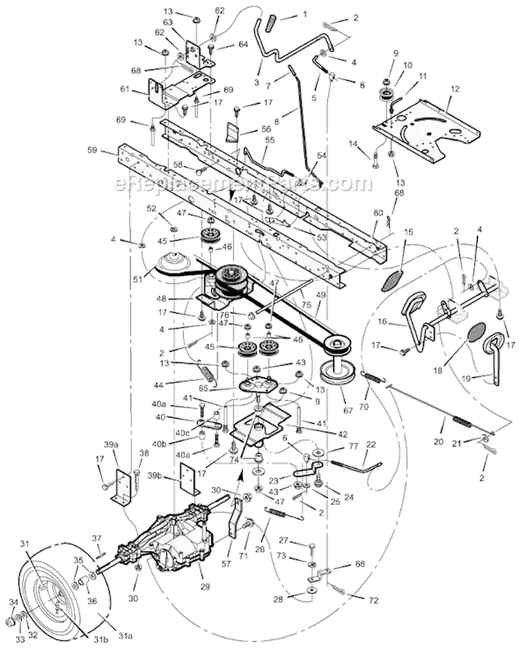 Page G Diagram and Parts List for 425303X92B  Murray Lawn Tractor