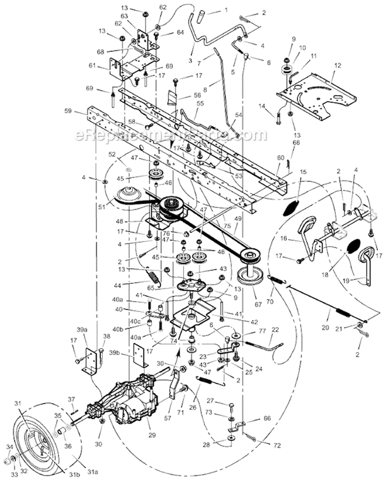 Page D Diagram and Parts List for 425306X48A  Murray Lawn Tractor
