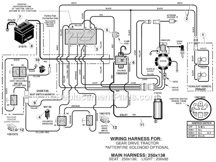 Page B Diagram and Parts List for 425308X31A  Murray Lawn Tractor
