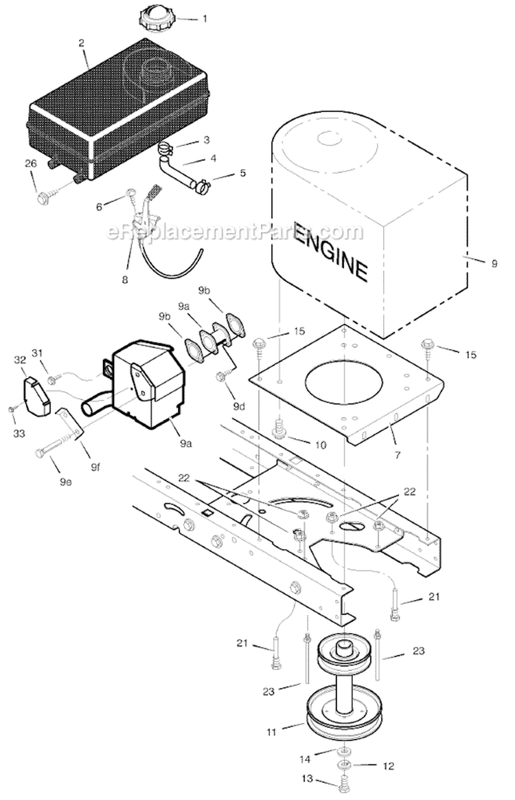 Page D Diagram and Parts List for 425600X8A  Murray Lawn Tractor