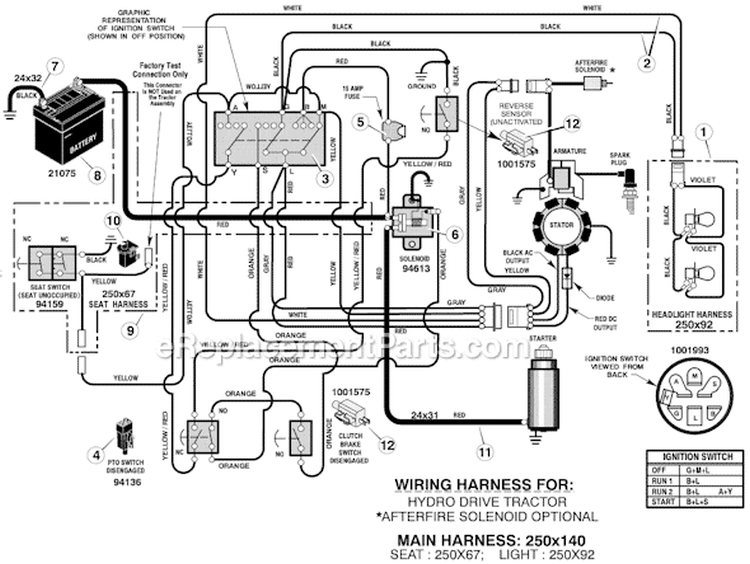 Page C Diagram and Parts List for 425604X99C  Murray Lawn Tractor