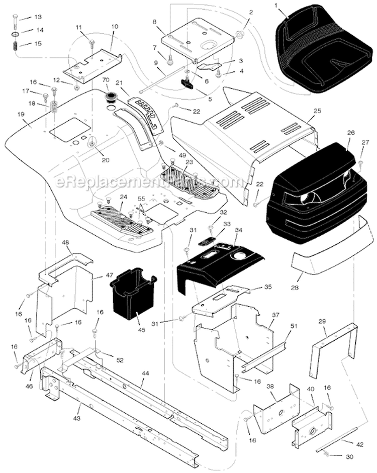 Page A Diagram and Parts List for 425607X52A  Murray Lawn Tractor