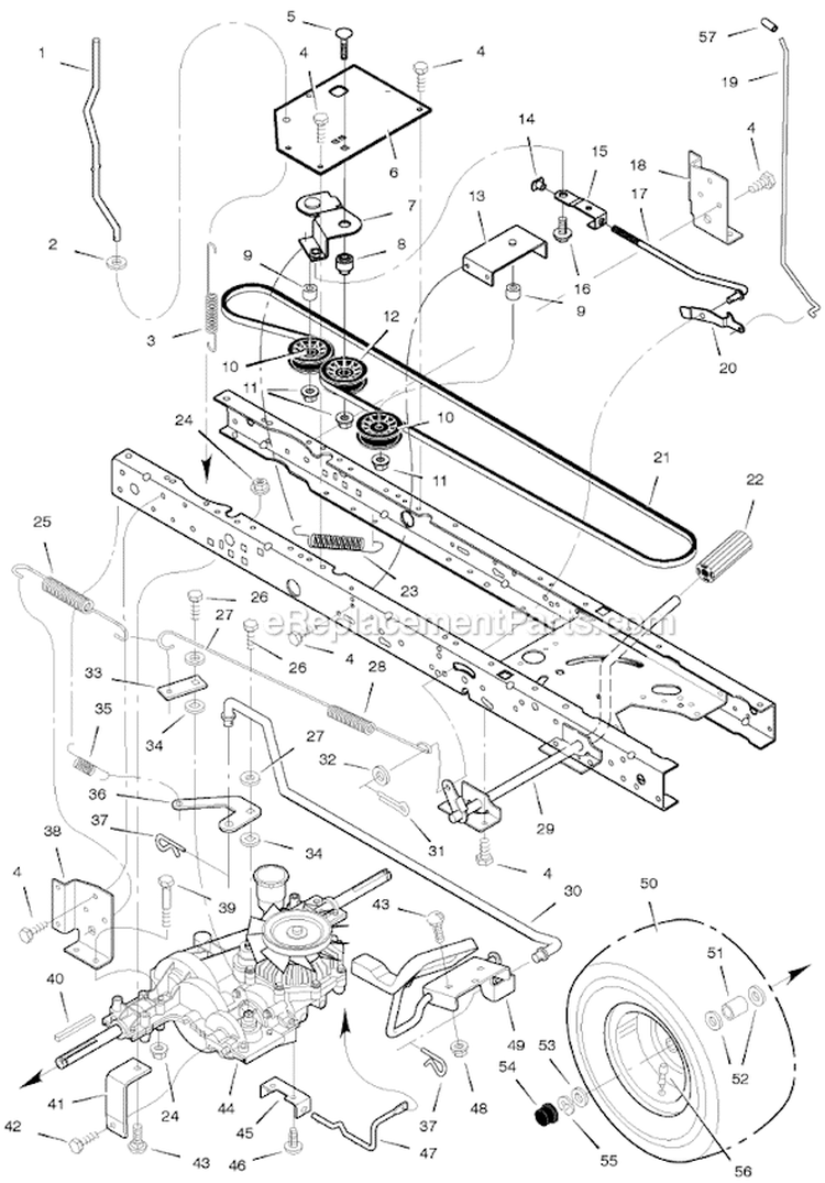 Page B Diagram and Parts List for 425607X52A  Murray Lawn Tractor