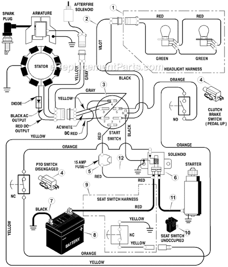 Page C Diagram and Parts List for 425615X50A  Murray Lawn Tractor