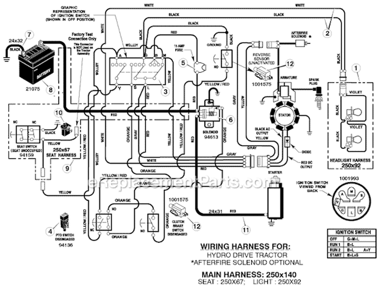 Page C Diagram and Parts List for 425615X99B  Murray Lawn Tractor