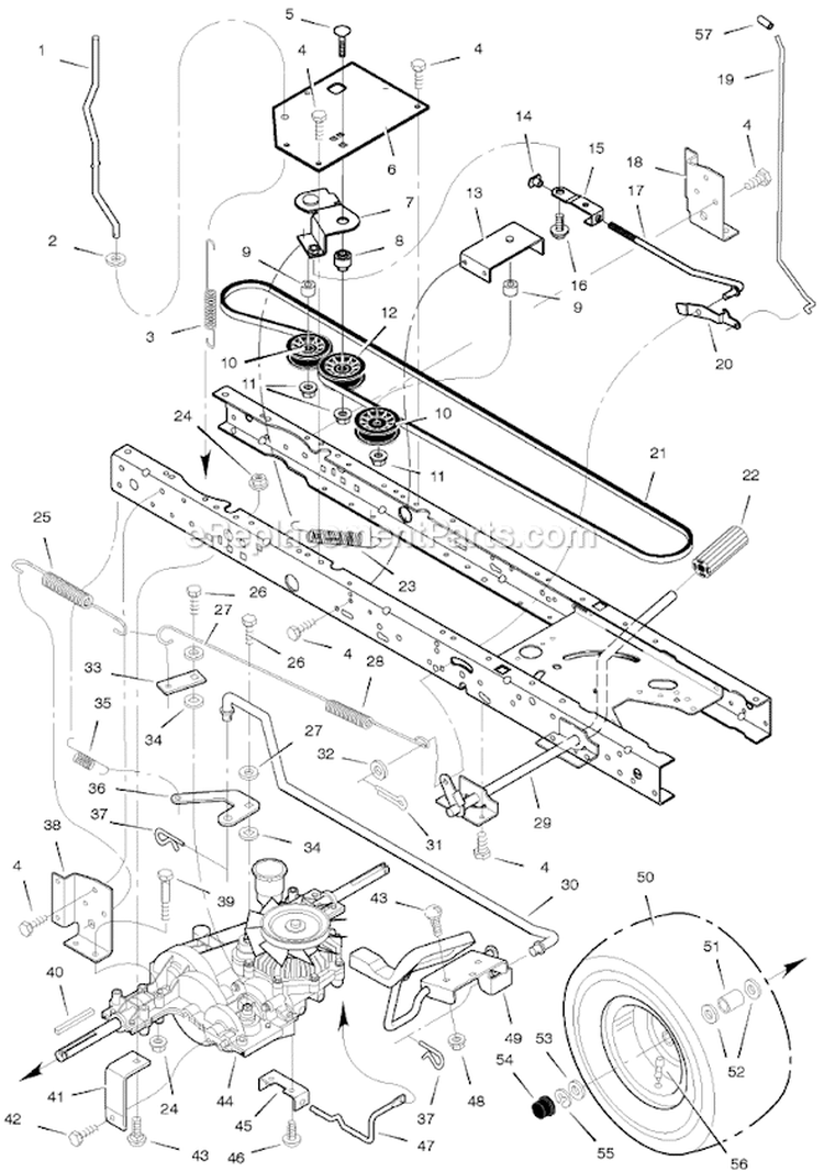 Page B Diagram and Parts List for 425622X50A  Murray Lawn Tractor