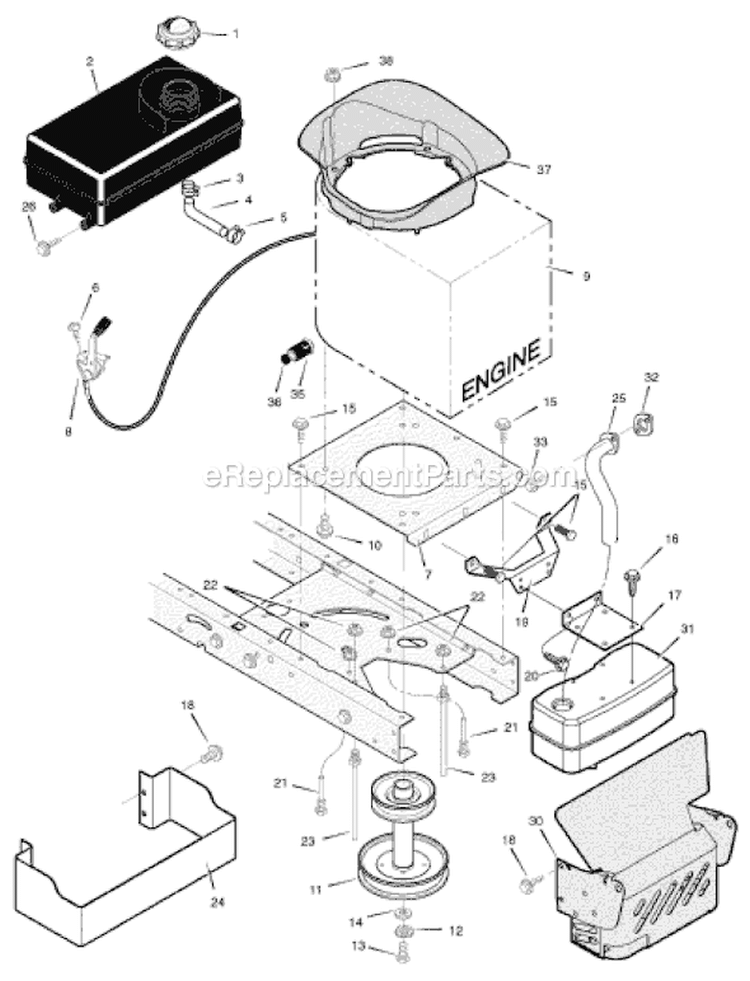 Page D Diagram and Parts List for 425622X50B-SW  Murray Lawn Tractor