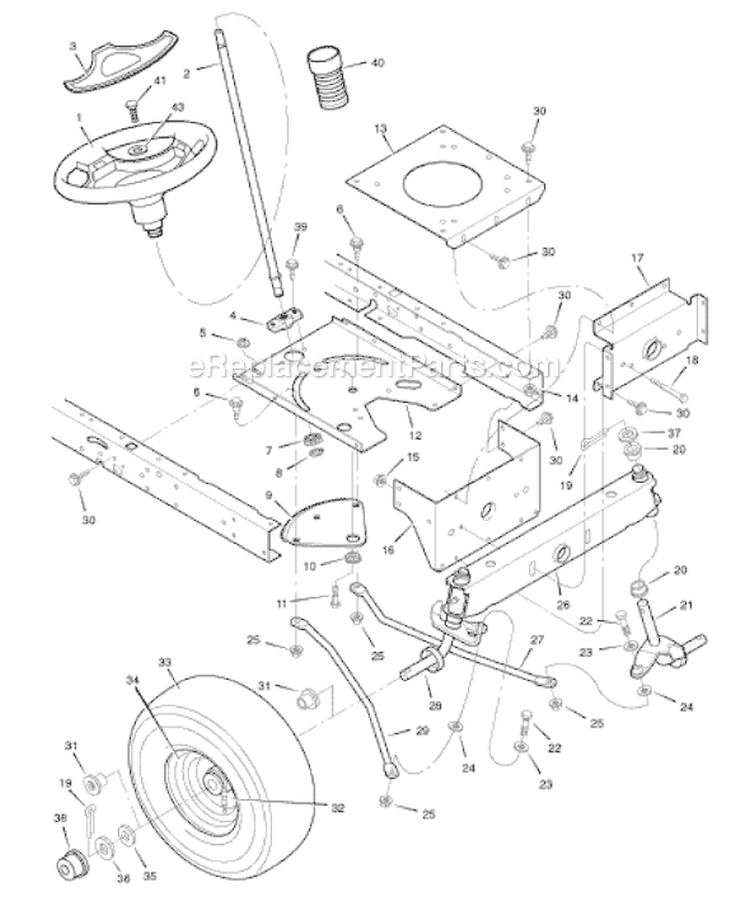 Page H Diagram and Parts List for 425622X50C  Murray Lawn Tractor