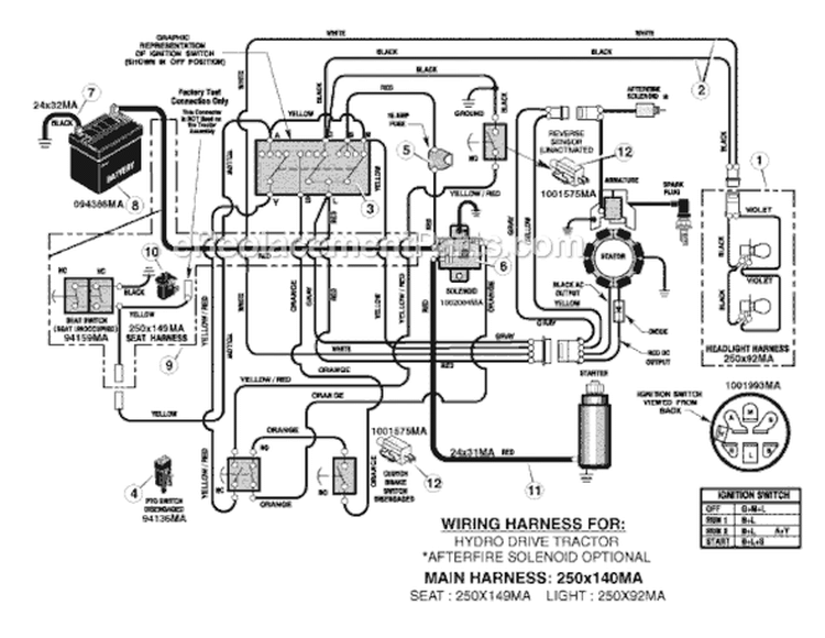 Page D Diagram and Parts List for 425622X78B  Murray Lawn Tractor