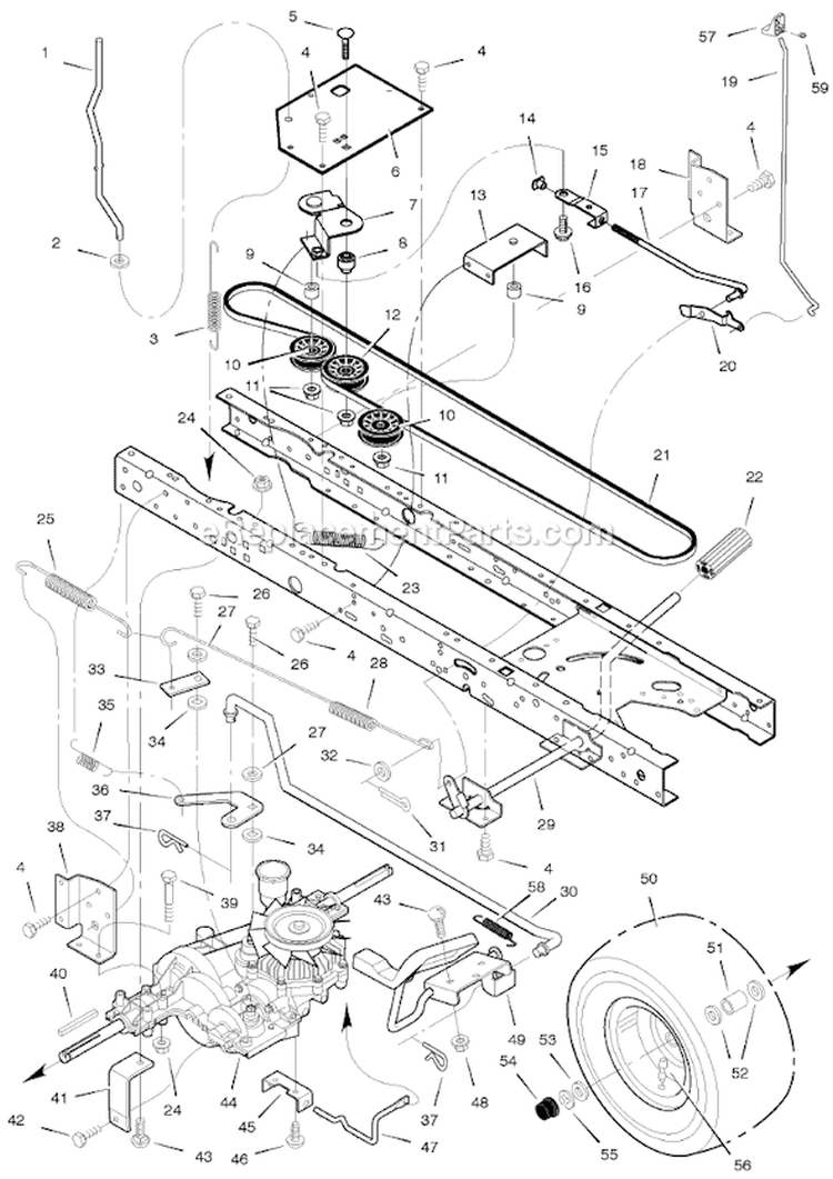Page A Diagram and Parts List for 425624X18A  Murray Lawn Tractor