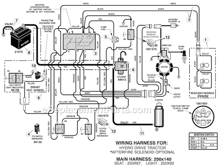 Page B Diagram and Parts List for 425624X18A  Murray Lawn Tractor