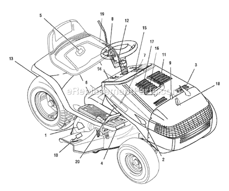 Page B Diagram and Parts List for 425624X190A 552547 Murray Lawn Tractor