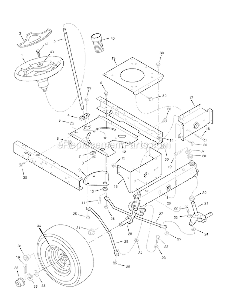 Page H Diagram and Parts List for 425624X190A 552547 Murray Lawn Tractor