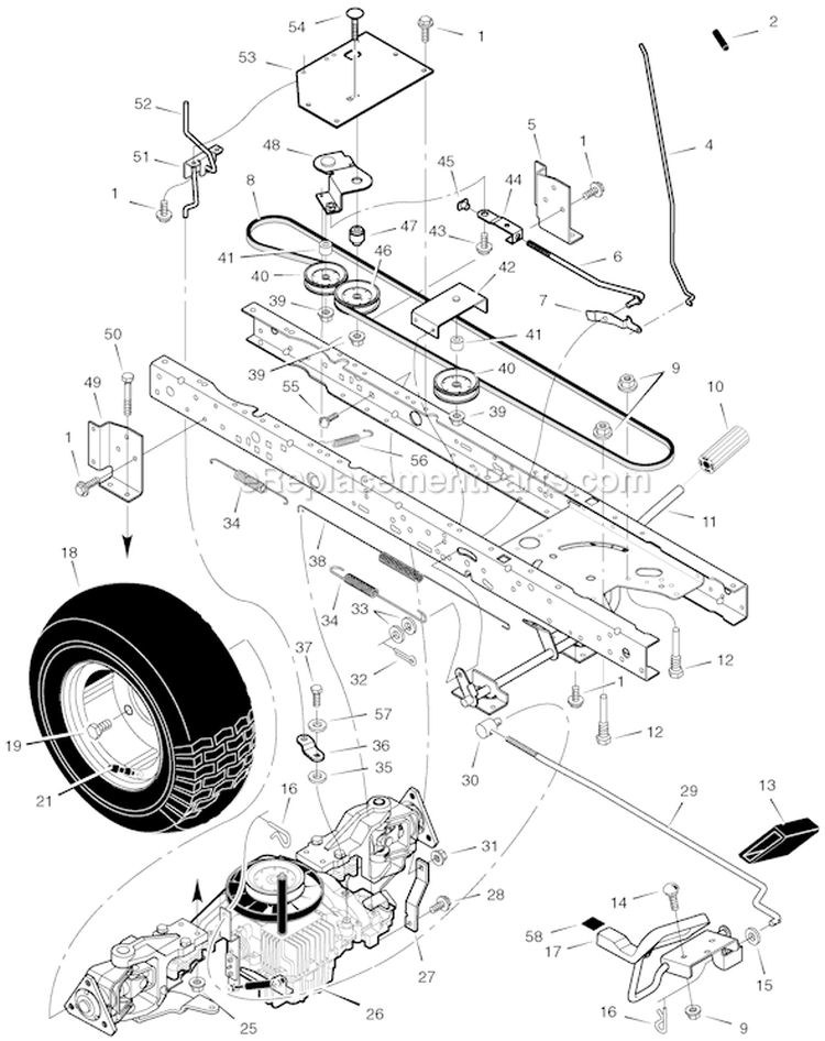 Page D Diagram and Parts List for 425640X50B-SW  Murray Lawn Tractor