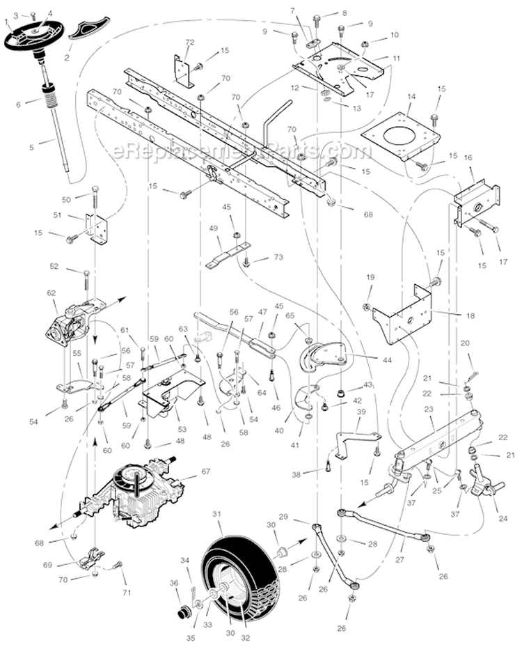 Page G Diagram and Parts List for 425640X50B-SW  Murray Lawn Tractor