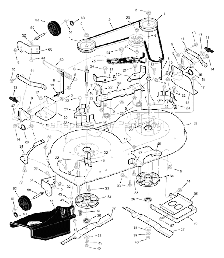 Page E Diagram and Parts List for 42591X88B VRO4216HX -1999 Murray Lawn Tractor