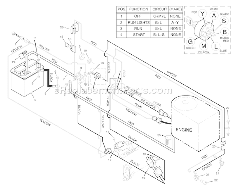 Page B Diagram and Parts List for 42910A  Murray Lawn Tractor